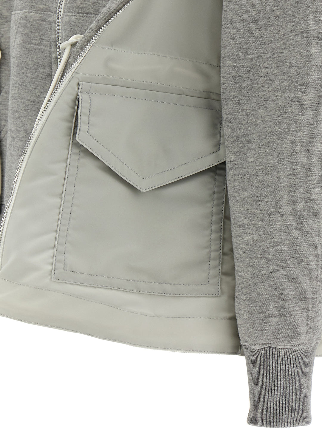 Sacai Sponge Sweatshirt - Gray | 2b5acefb73ac185ac04780a36c3eb76898f3219c