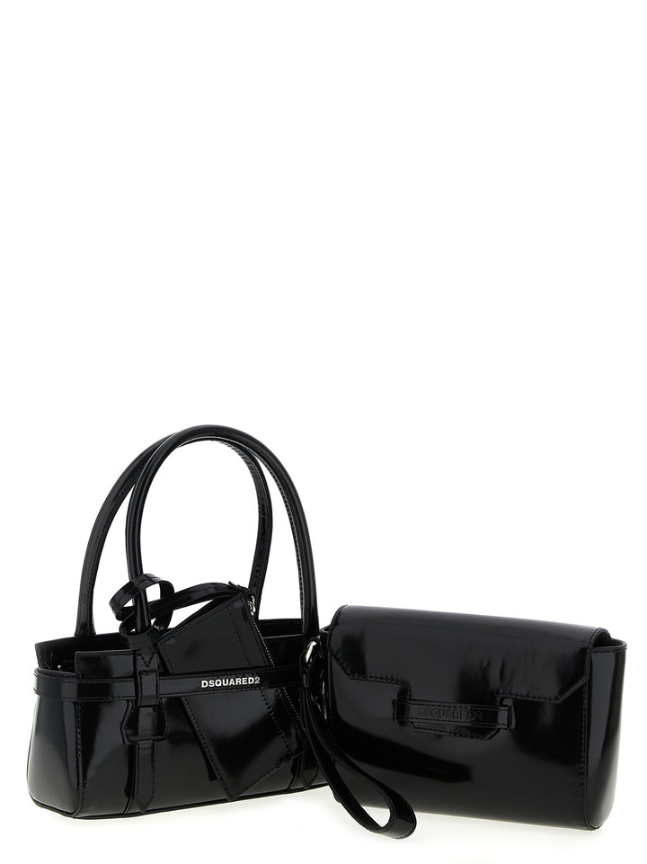 Dsquared2 Twin Mini Hand Bags - Black | 41d28b2c78889f031eb922b0a2f507786d3dbde4