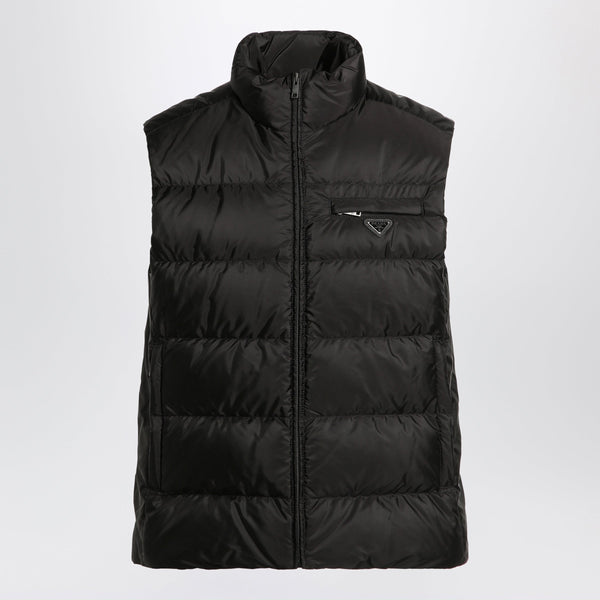 Black Padded Vest In Re-Nylon