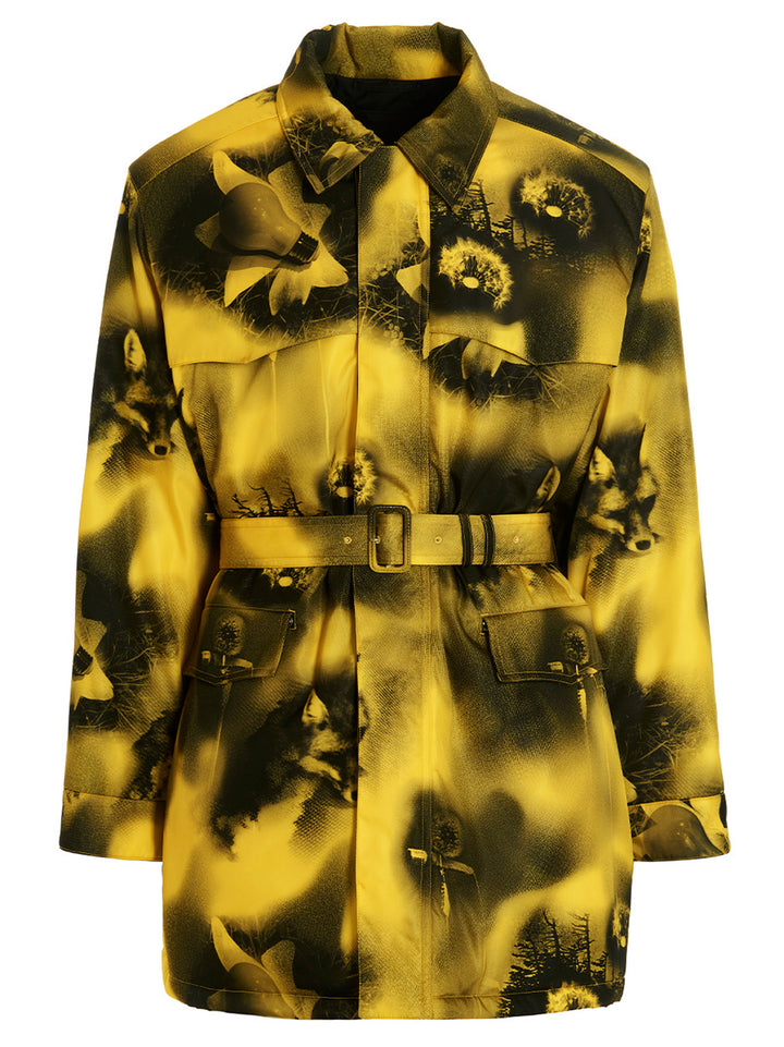 Prada Re-Nylon Printed Parka Casual Jackets and Parka - Yellow | 681844570e48b036de72c36f3627835ab059bc7c