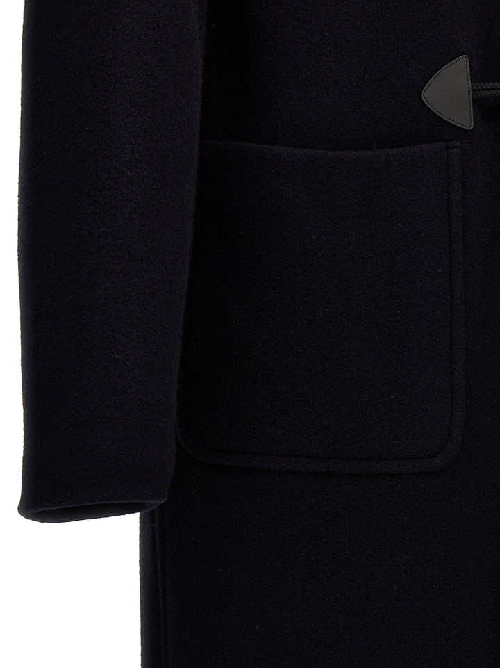 Prada Long Montgomery Coat Coats and Trench Coats - Blue | 285b8125fe39b2c63019a65791d1b91bdacacbc7