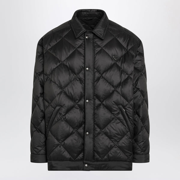 Black Quilted Re-Nylon Jacket