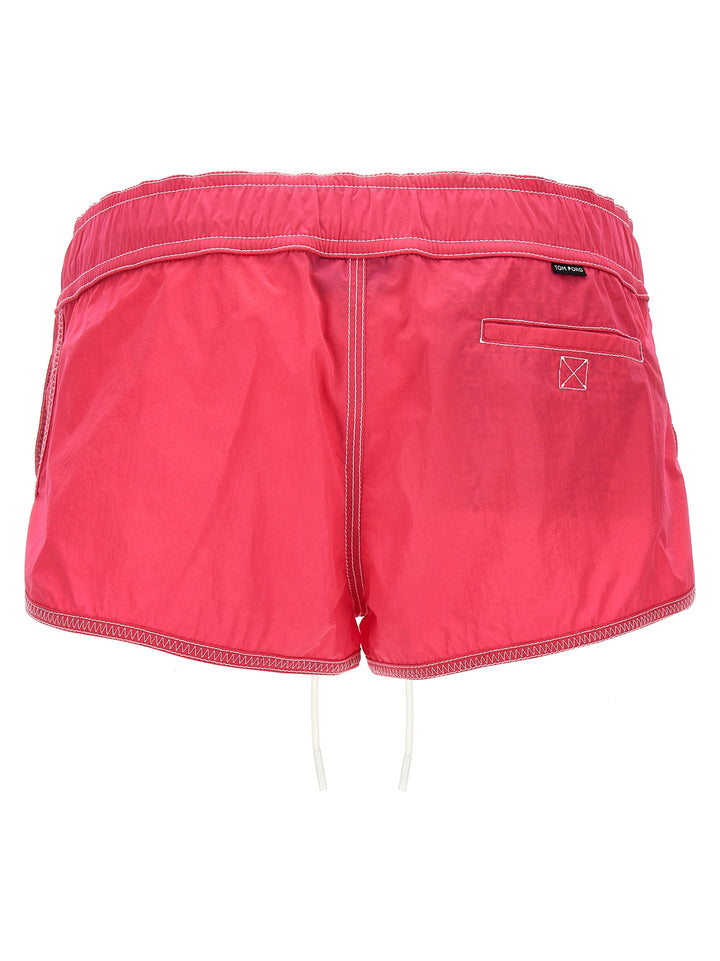 Tom Ford Logo Nylon Shorts Bermuda and Short - Fuchsia | 750442236fbbd697237635eeb455d0b767a1fd41