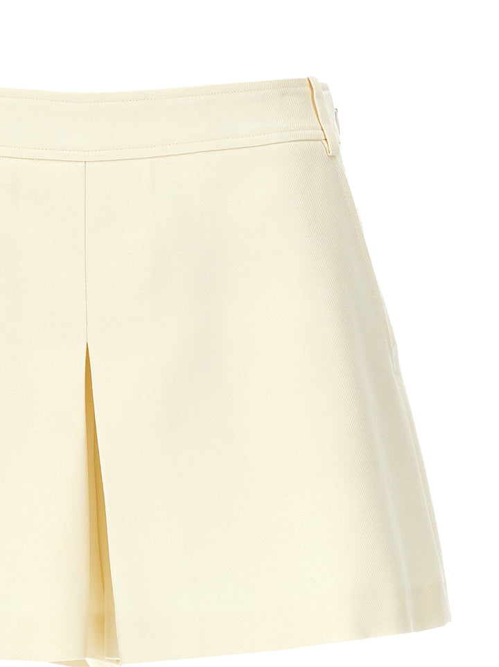 Pleated Skort Bermuda, Short White