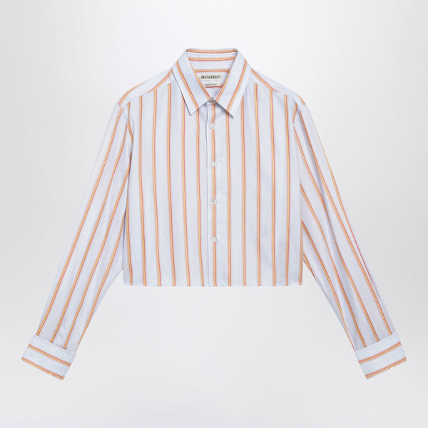 Cropped Blue And Orange Cotton Shirt