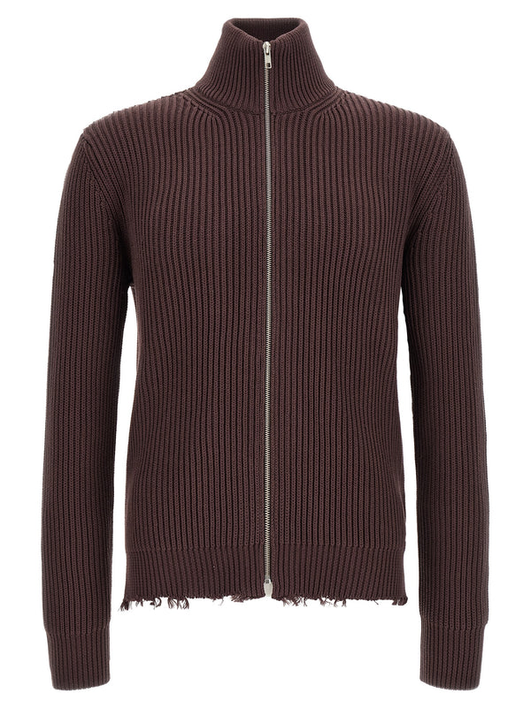 Ribbed Cotton Turtleneck Sweater Sweaters And Cardigans Brown