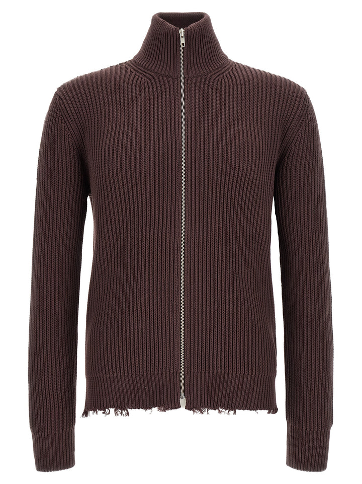 Mm6 Maison Margiela Ribbed Cotton Turtleneck Sweater Sweaters and Cardigans - Brown | 54eeb9eba89aaa40c6f2341ab9c30c709412e675