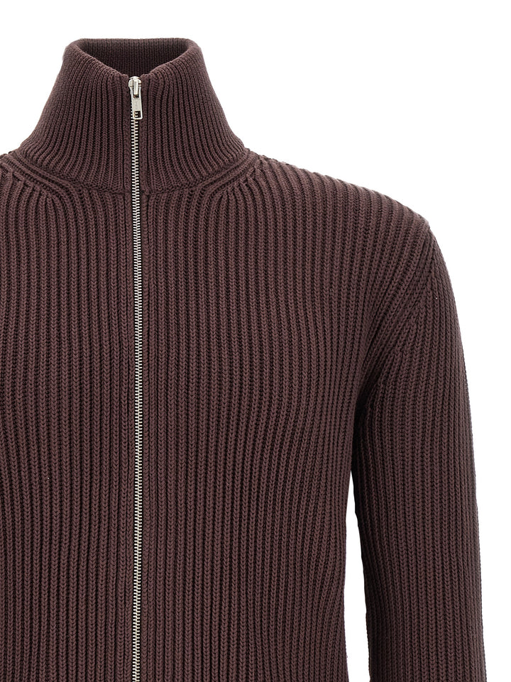 Mm6 Maison Margiela Ribbed Cotton Turtleneck Sweater Sweaters and Cardigans - Brown | d168856b96481cb2703d3b881a66fad69fabb5d3