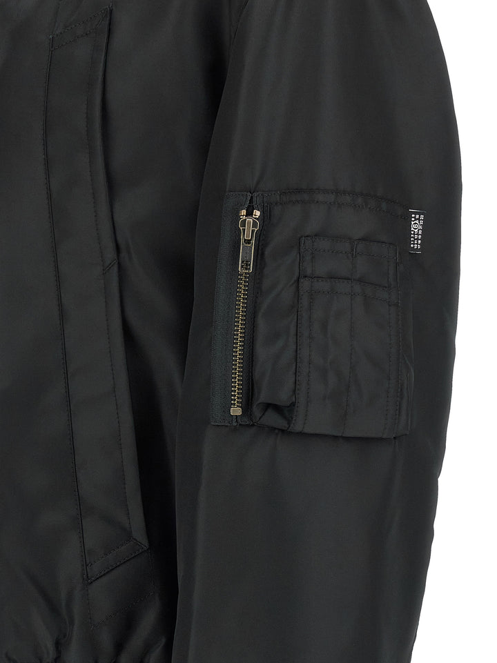 Mm6 Maison Margiela White Stitch Line Puffer Jackets - Black | df44676077d70746a437dcd4d4ebcb890abca2c8