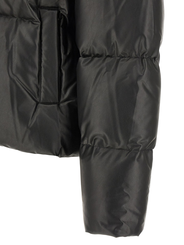 Mm6 Maison Margiela Lacquered Finish Down Jacket Puffer Jackets - Black | 84b2c009dc51b16d6e45fb0a3dbb9966aba34257