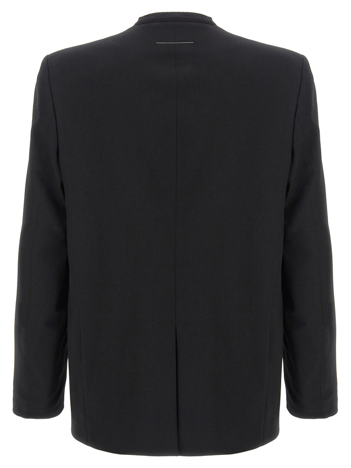 Mm6 Maison Margiela Single-Breasted Blazer - Black | 48deccbb649dfbc26e413401564bf8b759ae1344