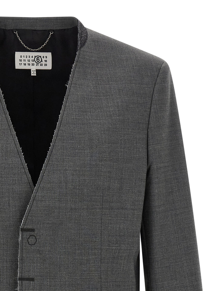 Mm6 Maison Margiela Wool Blazer - Gray | bba86aed41e6faedd4b72b3edf6c93565e50d8bf