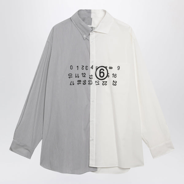 White/Grey Cotton Poplin Shirt