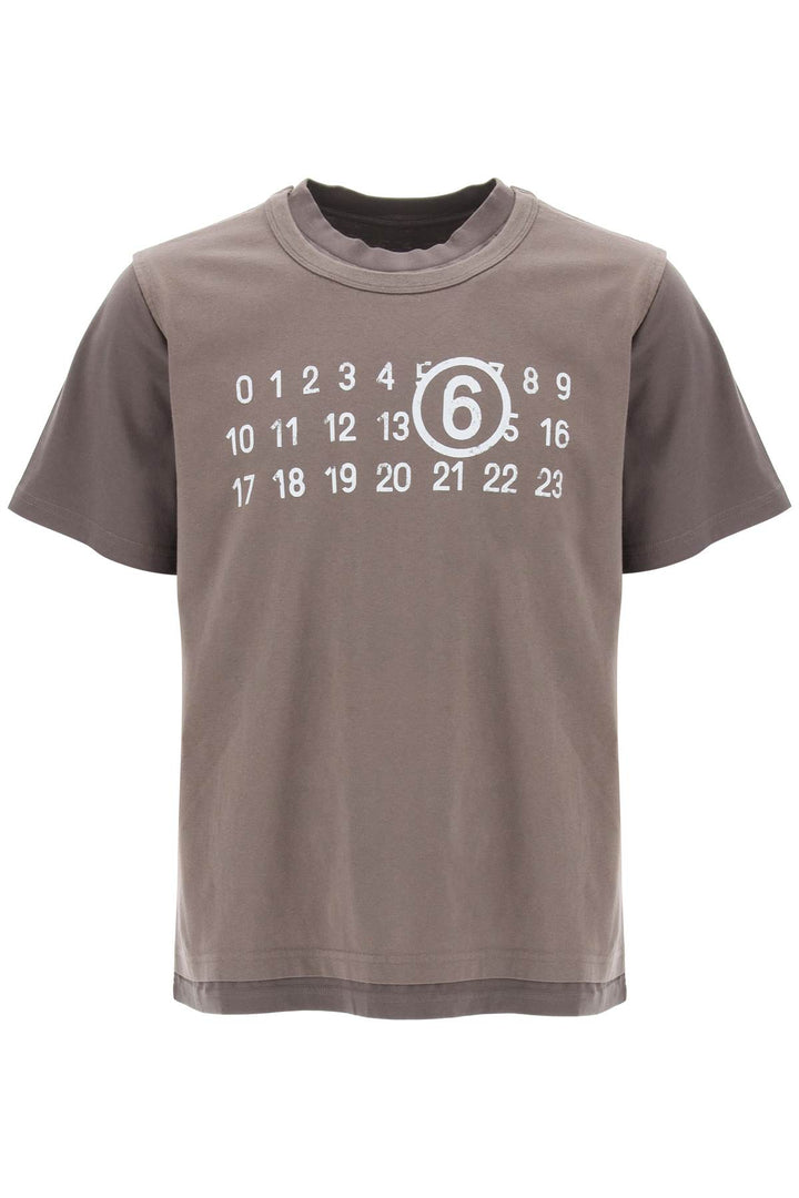 T Shirt Effetto Stratificato Con Stampa Numeric Signature