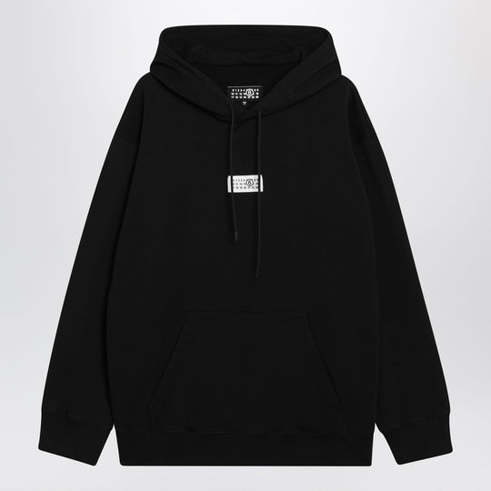 Black Numeric Cotton Hoodie
