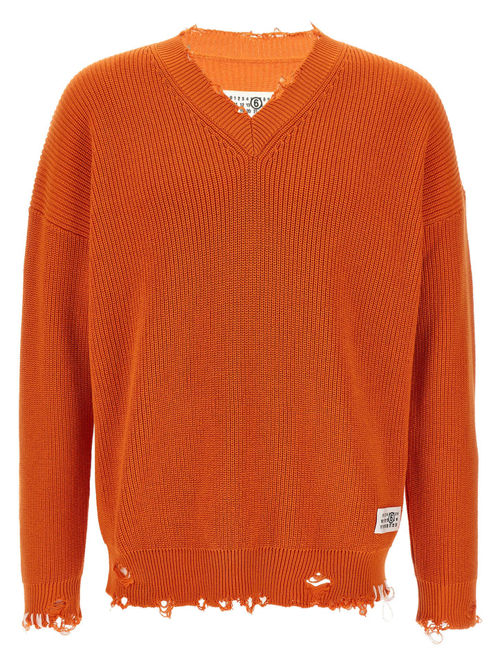 Destroyed Sweater Sweater, Cardigans Orange