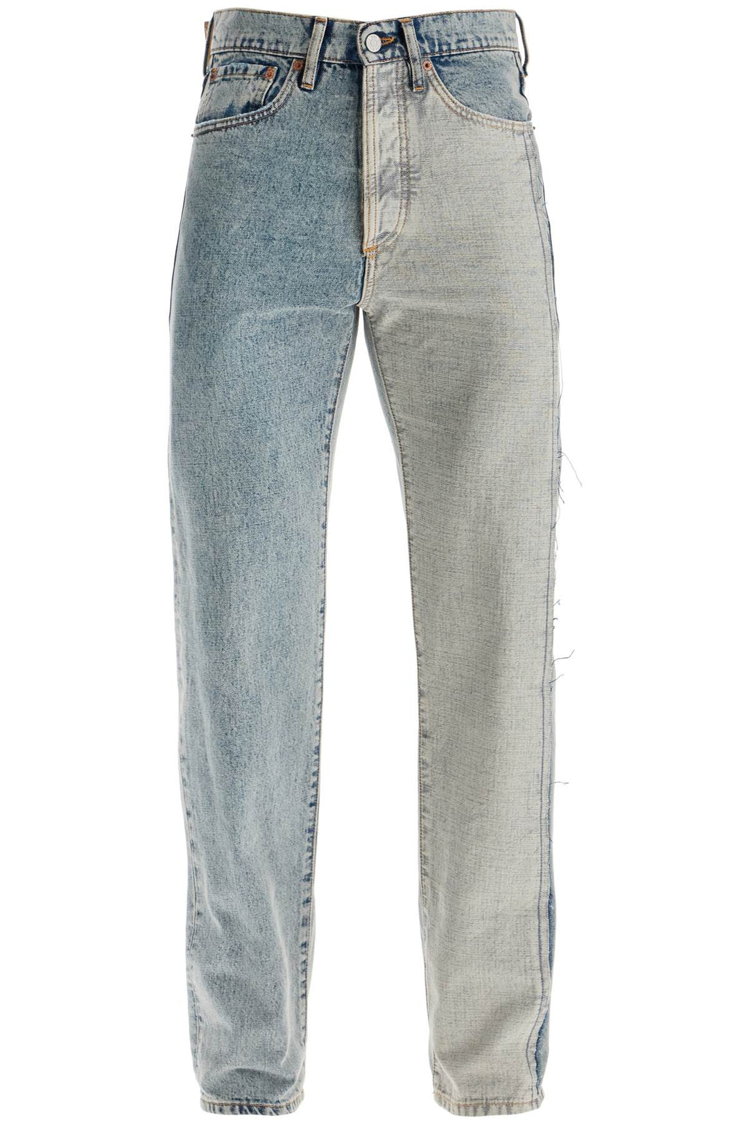 Jeans With Contrasting Panel Design.