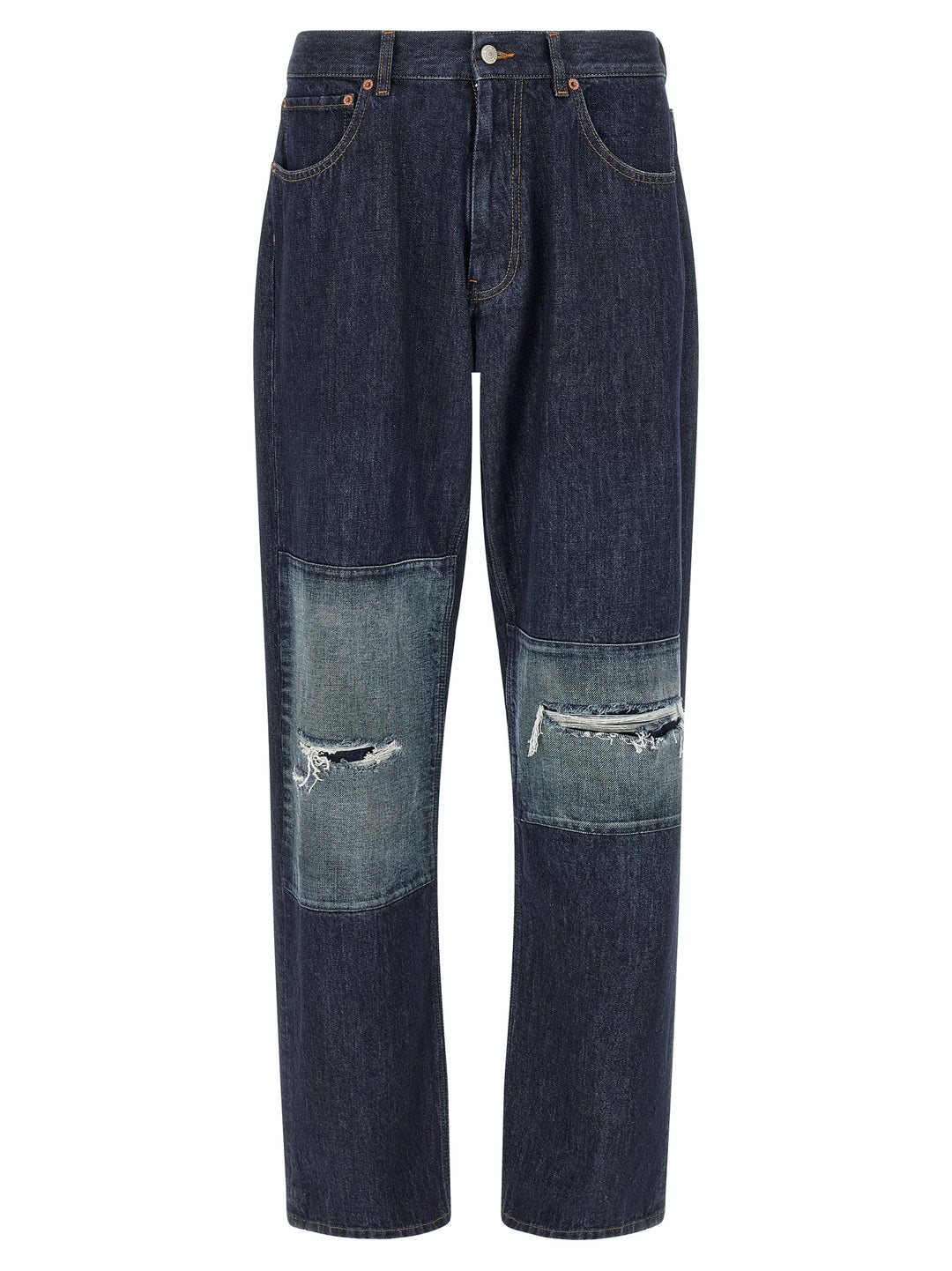 Mm6 Maison Margiela Patchwork Insert Jeans - Blue | 68d0f5afedfaeefcd1ca088fc24a69b7f8ced643