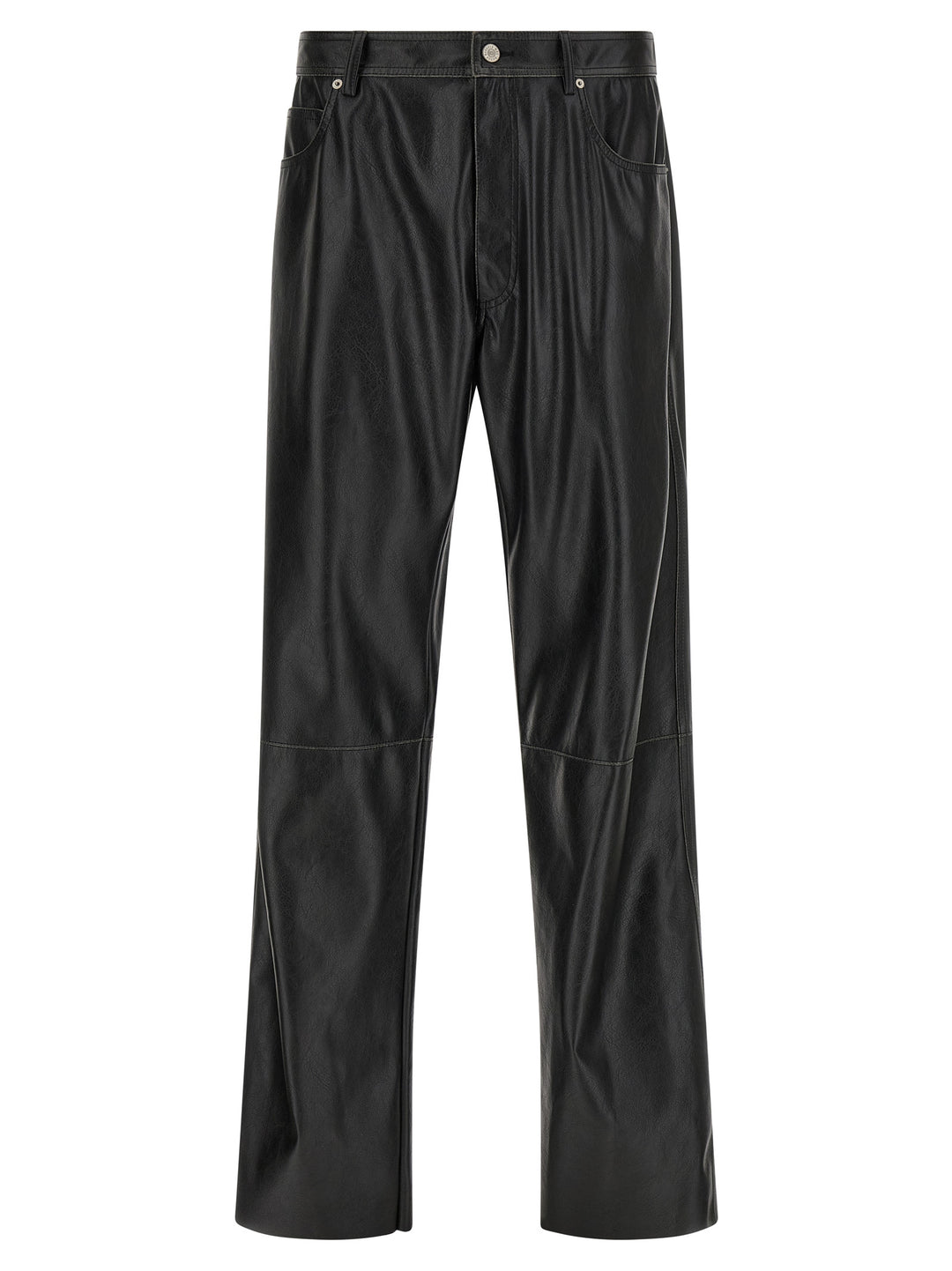 Mm6 Maison Margiela Leather-Effect Pants - Black | 46fe89f158fc7b12ef4fda7be38421275c777e08