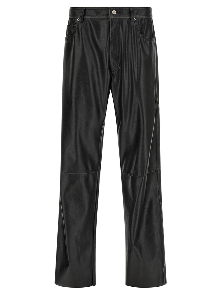 Mm6 Maison Margiela Leather-Effect Pants - Black | 46fe89f158fc7b12ef4fda7be38421275c777e08