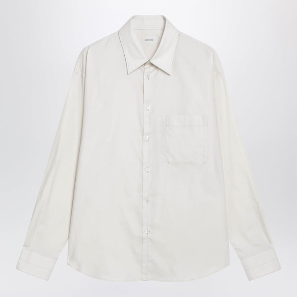 Regular-Fit Cream-Colored Cotton And Silk Shirt