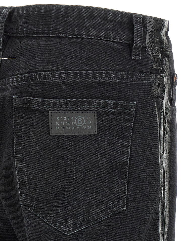 Mm6 Maison Margiela Taped Jeans - Black | 21ba6756941135048be33af809721e94f96b7bf7