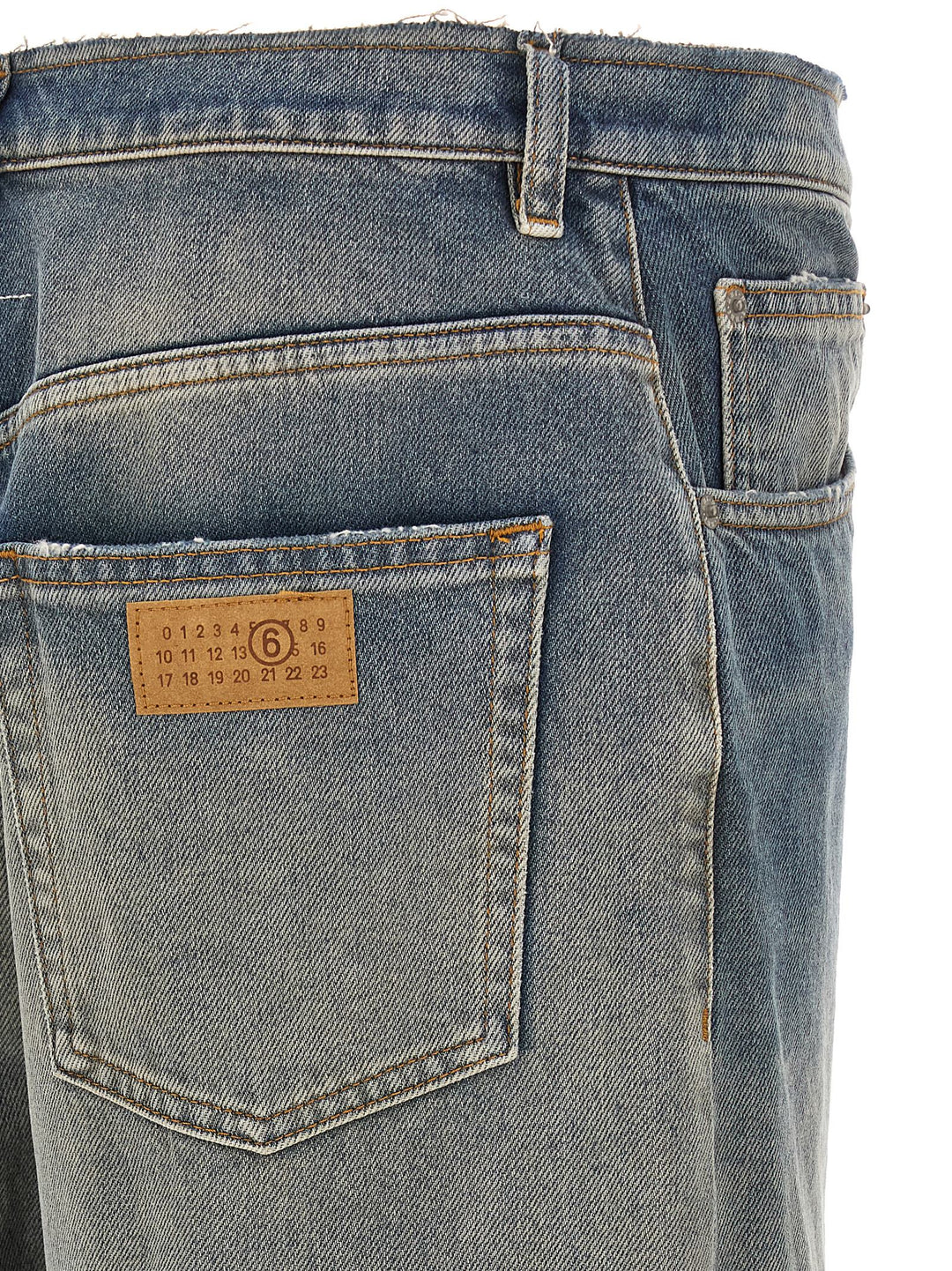 Mm6 Maison Margiela Raw Cut Jeans - Blue | 0e6dd880bdbaf20eeed3f11ed93d13ff8b603f0c