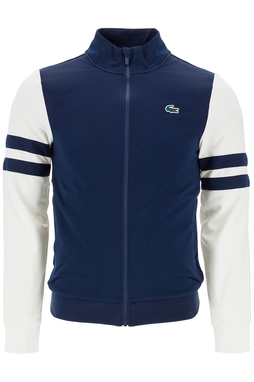 Felpa Full Zip Con Maniche A Contrasto