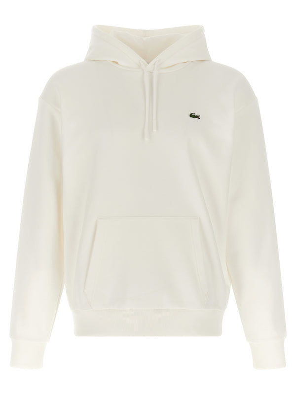 Logo Patch Hoodie Sweatshirt White