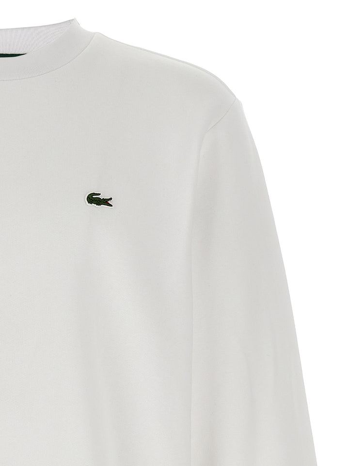 Lacoste Logo Patch Sweatshirt - White | 52c5ab06b41c101a54006048469eccda3f4358f0