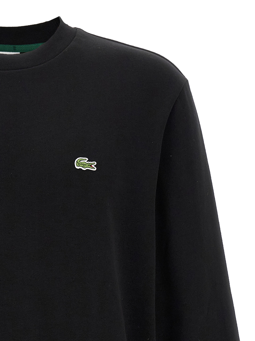 Lacoste Logo Patch Sweatshirt - Black | 7f47acdde1697f183eac1f0e16f805943a0e1470