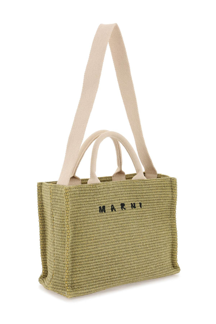 Raffia Effect Canvas Small Tote Bag