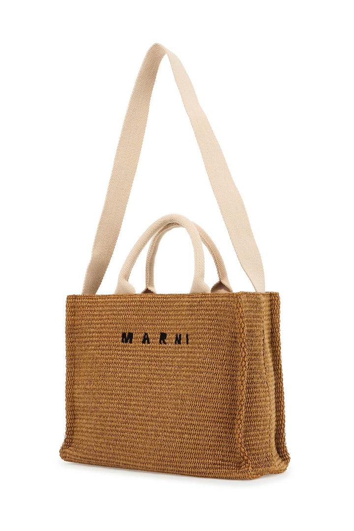 Raffia Effect Canvas Small Tote Bag