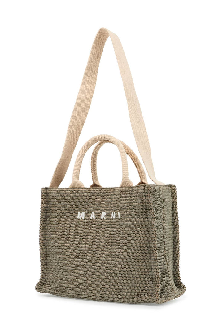 Raffia Effect Canvas Small Tote Bag