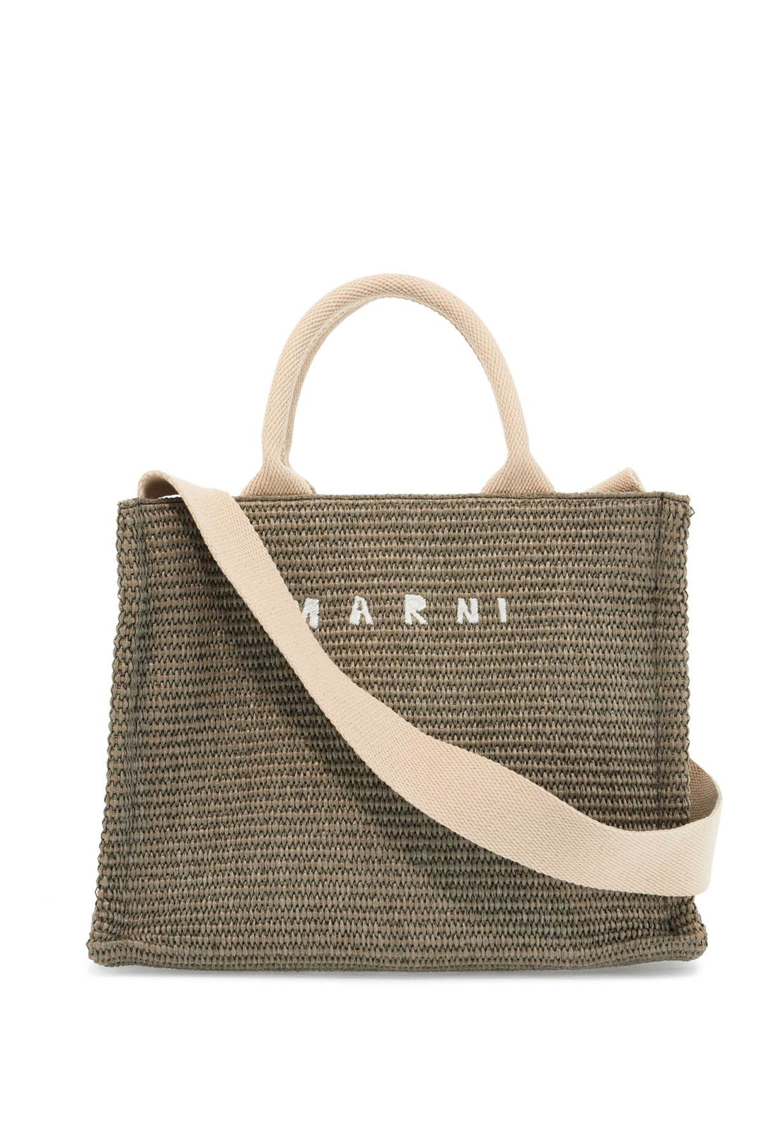 Raffia Effect Canvas Small Tote Bag