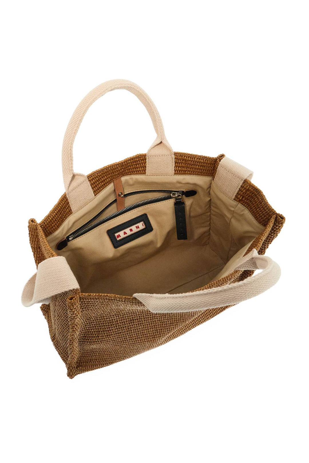 Raffia Effect Canvas Small Tote Bag