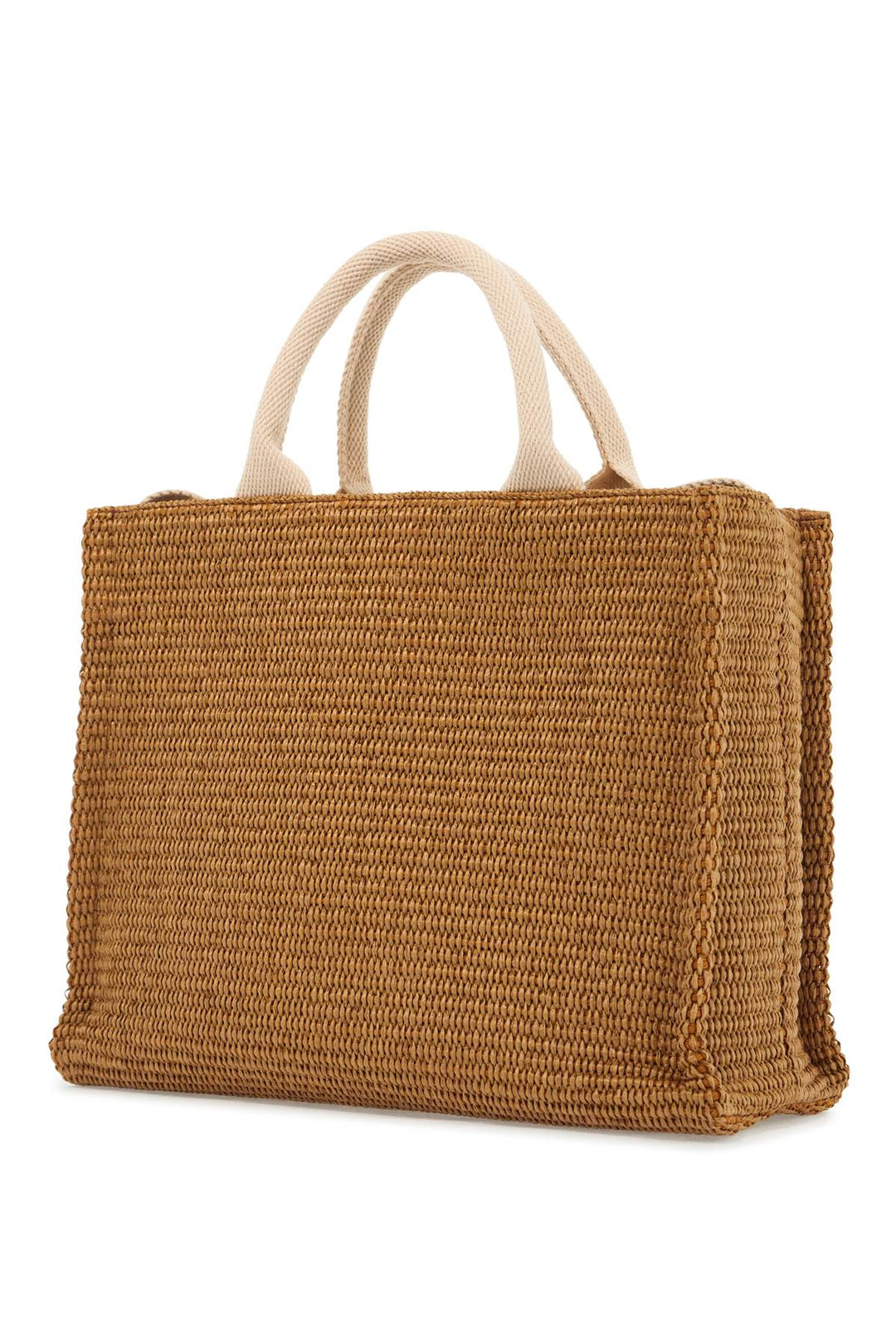 Raffia Effect Canvas Small Tote Bag