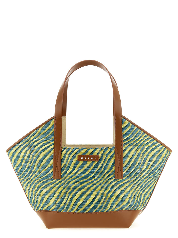 Marni Waves Piccola Tote Bag - Green | bcb49f09b7eb6a1ca83632a2688b3eb1656585e9