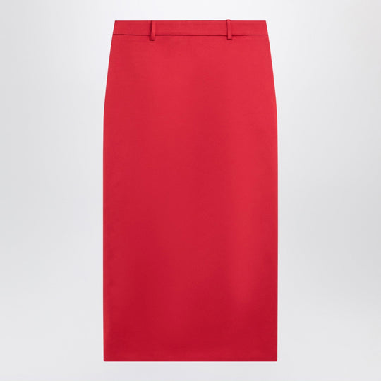 Red Alrose Satin Midi Skirt