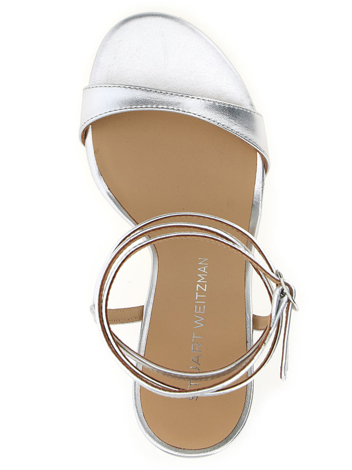 Stuart Weitzman Nudist Wrap Sandals - Silver | 6ecaf3b1c1045ae4acb6c31677faef89be73dfc7