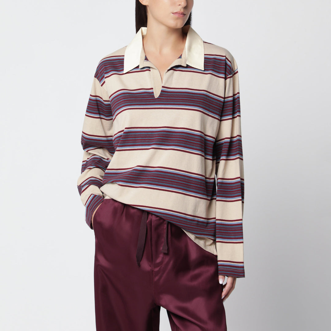 Sanderlak Striped Cotton Jersey Rugby Polo