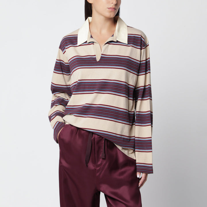 Sanderlak Striped Cotton Jersey Rugby Polo