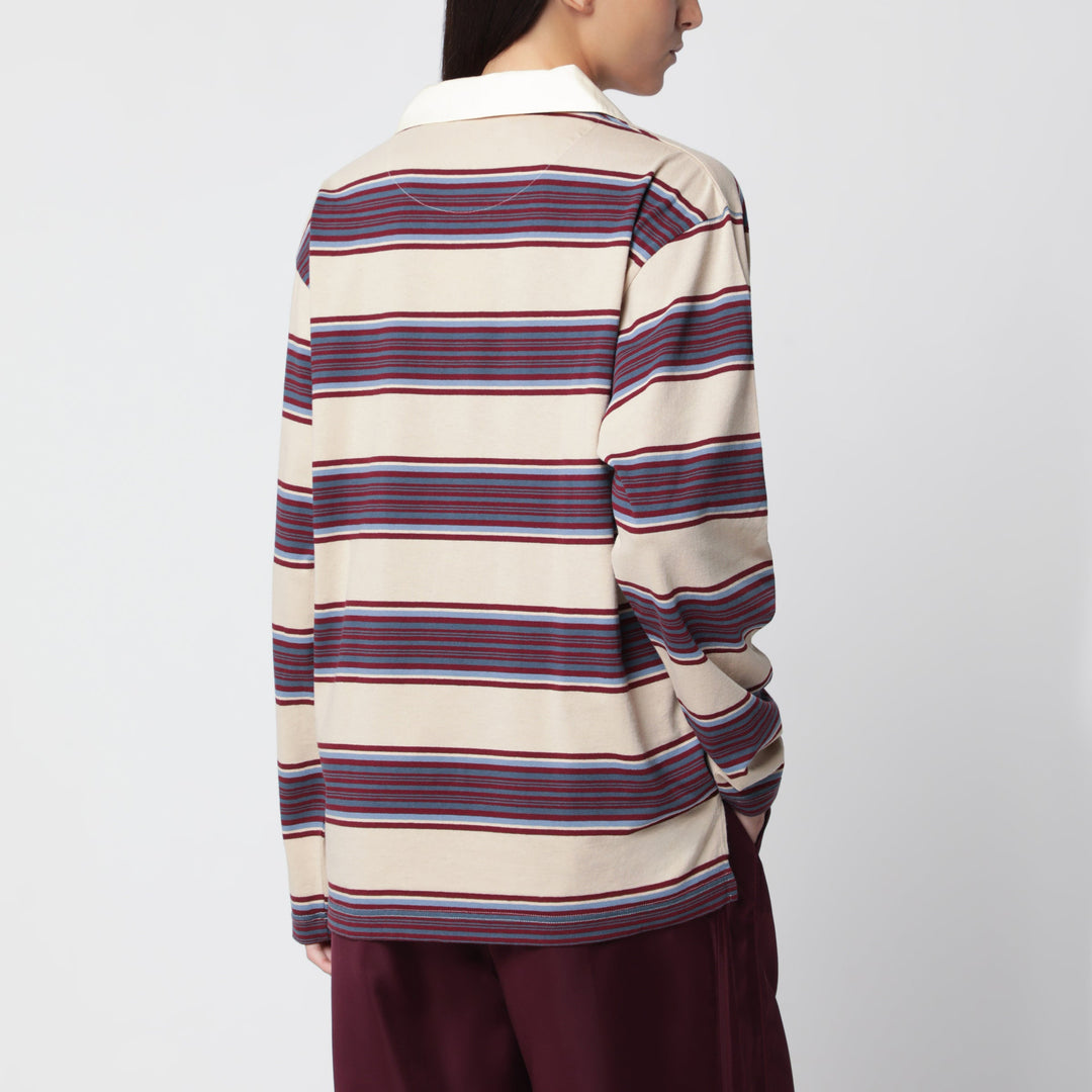 Sanderlak Striped Cotton Jersey Rugby Polo