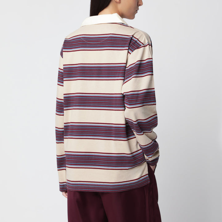 Sanderlak Striped Cotton Jersey Rugby Polo