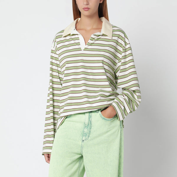 Striped Cotton Jersey Rugby Polo