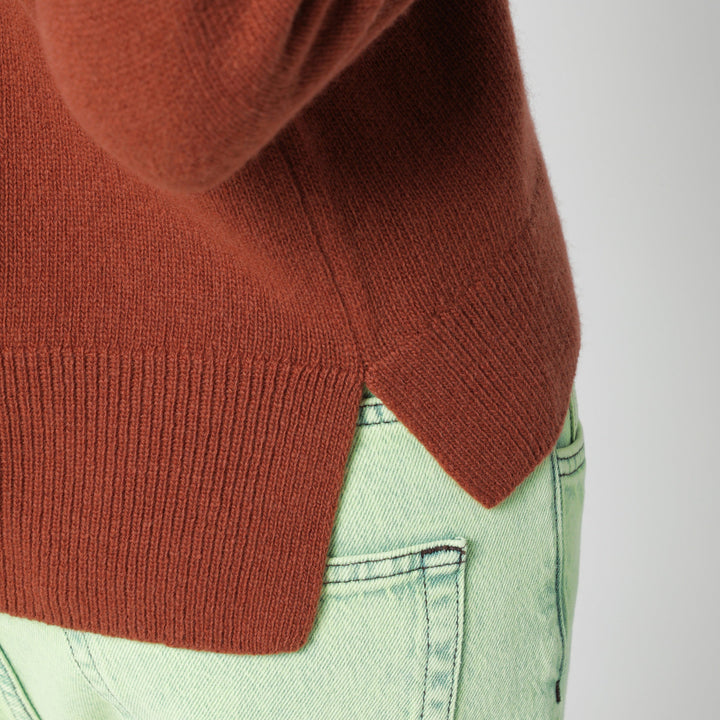 Sanderlak Rust Crew-Neck Wool Sweater