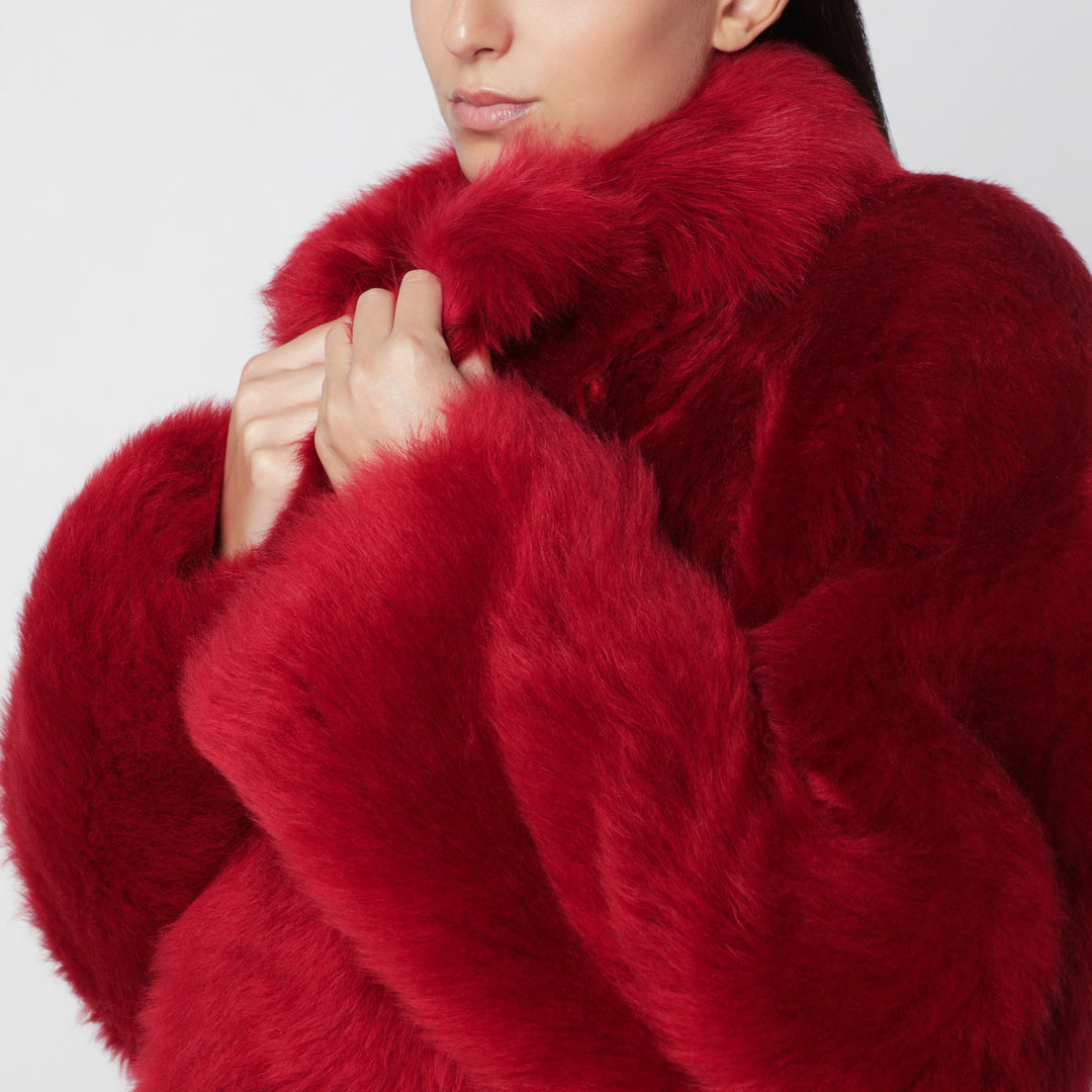 Sanderlak Red Double-Breasted Sheepskin Coat