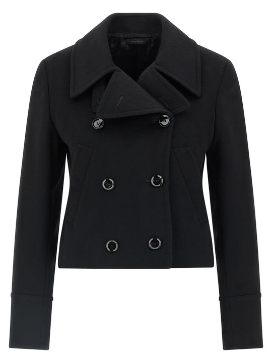 Cashmere Cropped Coat Coats And Trench Coats Black