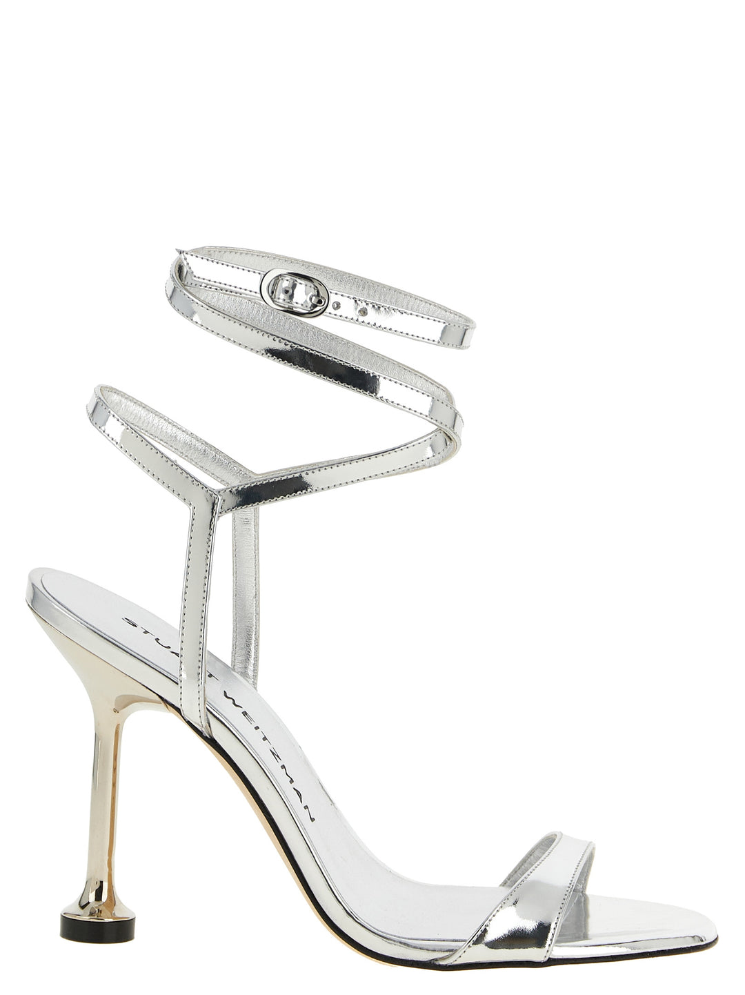 Stuart Weitzman Nudistini Wrap Sandals - Silver | 64a2896d668af5fa1e5a530a049635863be6eb3d