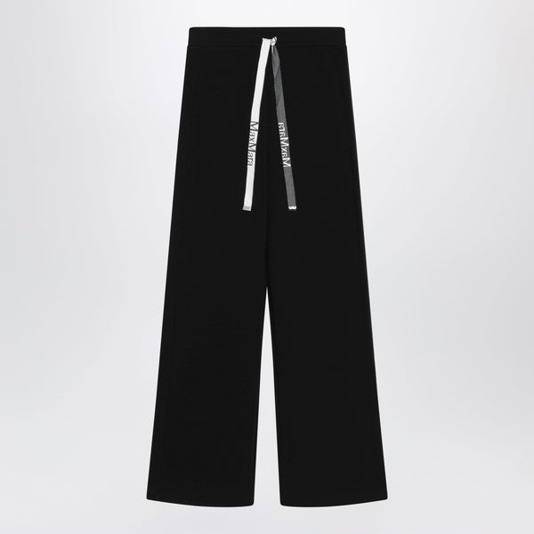 Black Wide-Leg Double Jersey Pants